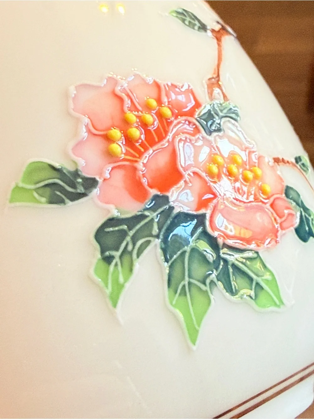 Vintage Teavana Sky-Bird fine Porcelain Tea Canister with Hand-Painted Bird